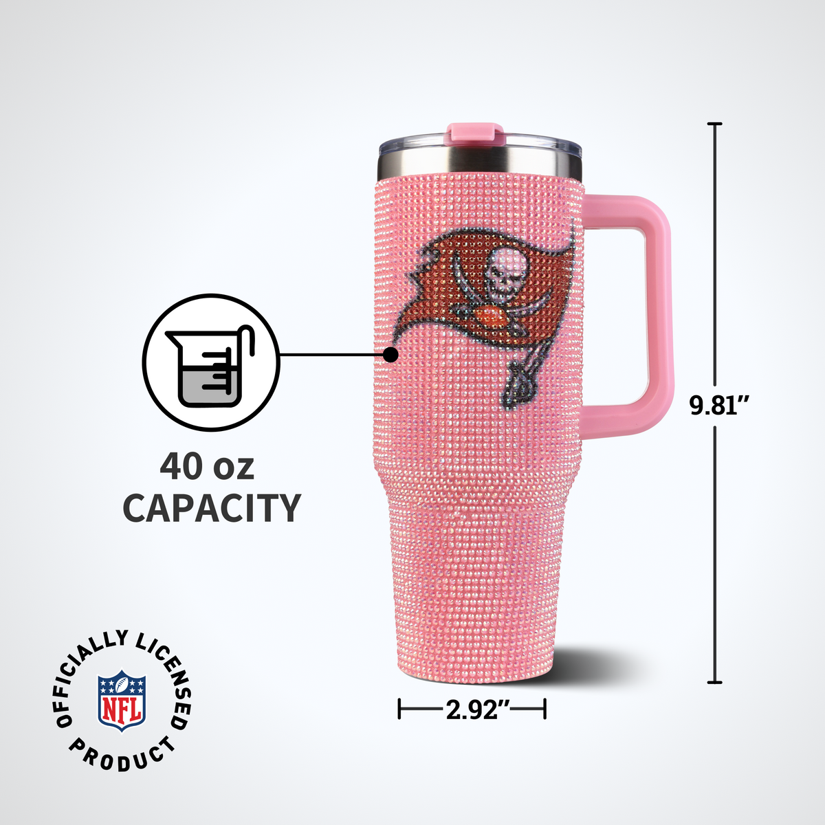 40oz Pink Bling Game Day Tumbler I | Tampa Bay Buccaneers