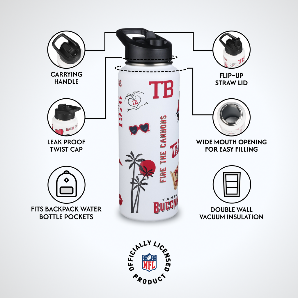 34oz Team Spirit Water Bottle I | Tampa Bay Buccaneers