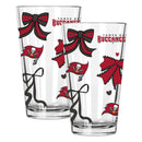  Buccaneers 2pk 16oz Bow Pint Glass 