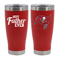 20oz Red Stainless Steel Tumbler, Direct Print, Best Dad Ever Design, Tampa Bay Buccaneers