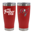 20oz Red Stainless Steel Tumbler, Direct Print, Best Dad Ever Design, Tampa Bay Buccaneers