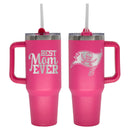 40oz Pink Stainless Steel Colossal Tumbler, Etched, Best Mom Ever Design, Tampa Bay Buccaneers