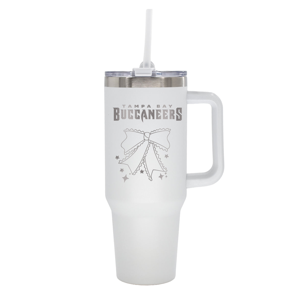  Buccaneers 40oz Bow White Stainless Steel Colossal Tumbler 