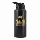 32 oz Stainless Steel Water Bottle with Gold Etched Classic Crew Team Design, Tampa Bay Buccaneers