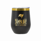 12 oz Stainless Steel Wine Tumbler with Gold Etched Classic Crew Team Design, Tampa Bay Buccaneers