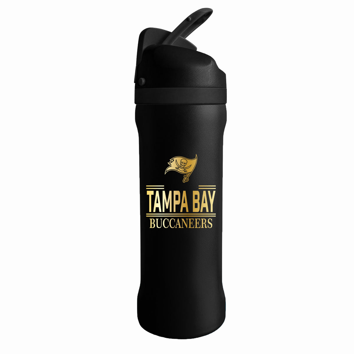 24 oz Stainless Steel Sip Tumbler w/ Gold Inlay – Etched Classic Crew Design, Tampa Bay Buccaneers