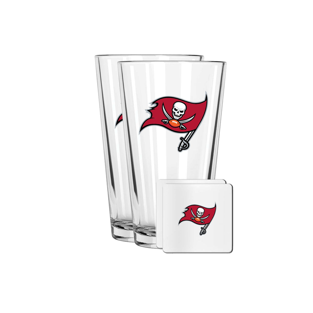 2 Pack Pint and Coasters Set| Tampa Bay Buccaneers
