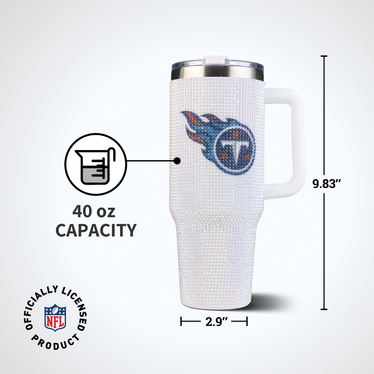 40oz Bling Collosal Tumbler | Tennessee Titans