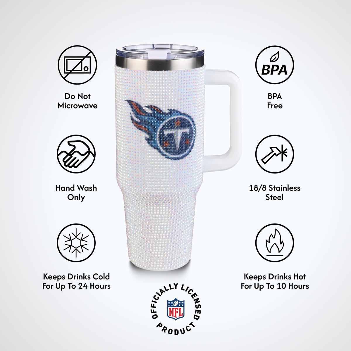 40oz Bling Collosal Tumbler | Tennessee Titans