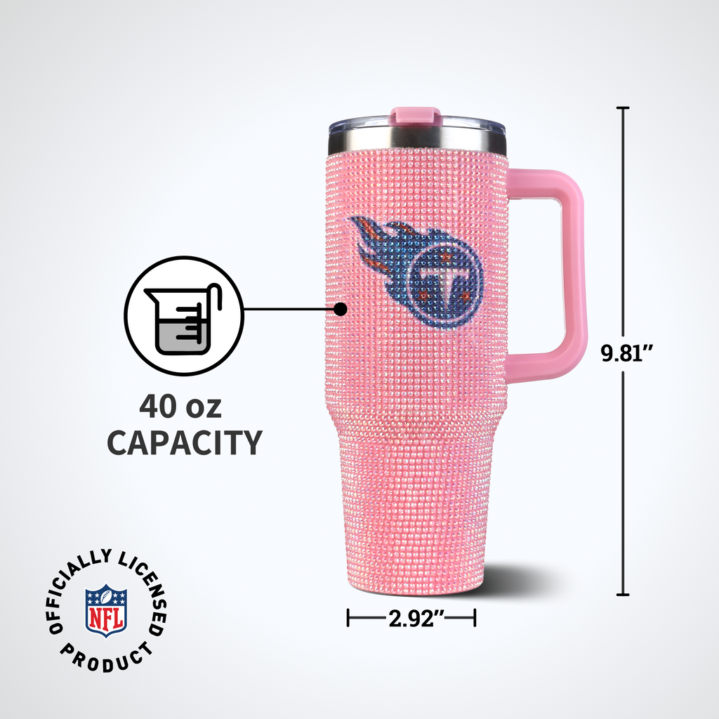 40oz Pink Bling Game Day Tumbler I | Tennessee Titans