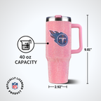 40oz Pink Bling Game Day Tumbler I | Tennessee Titans