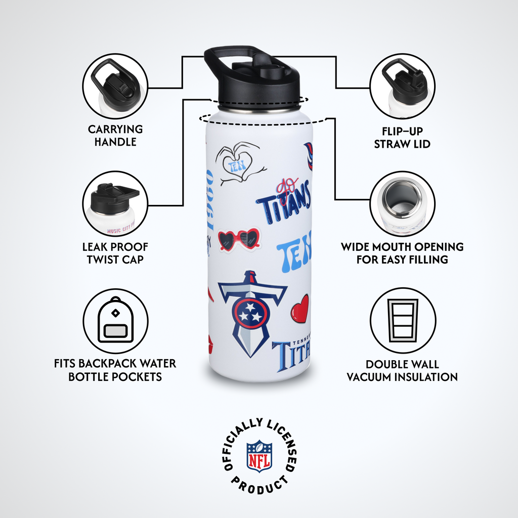 34oz Team Spirit Water Bottle I | Tennessee Titans