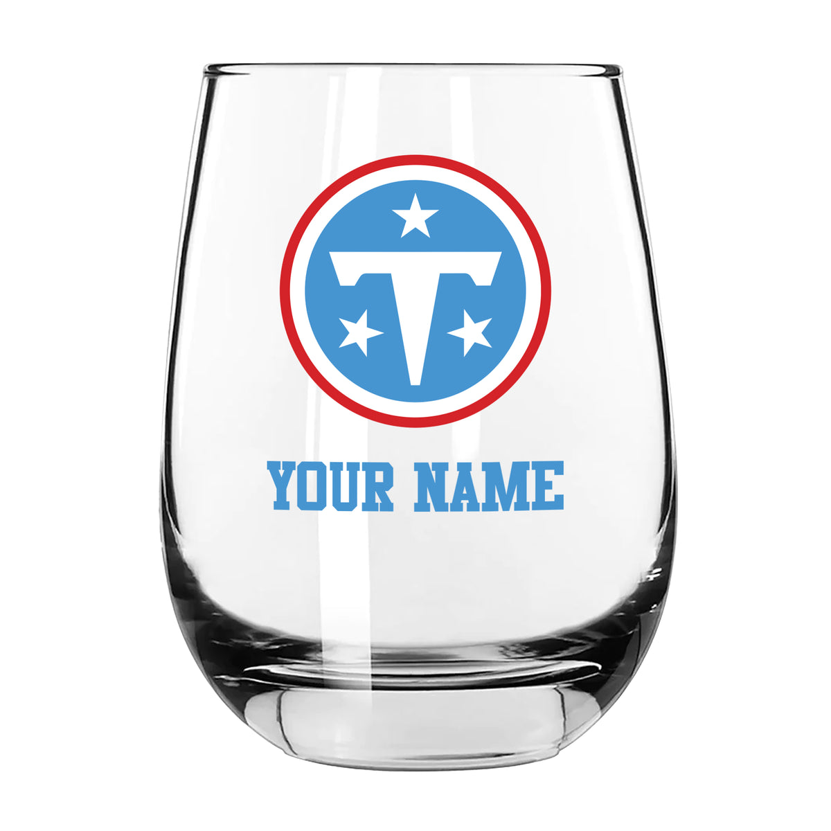 15oz Personalized Stemless Glass | Tennessee Titans