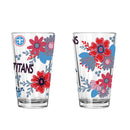 2pk 16oz Pint Glass, DP, Flowers | Tennessee Titans