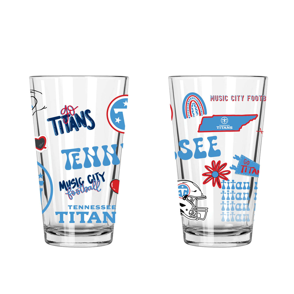 2pk 16oz Pint Glass, DP, Loco Design | Tennessee Titans