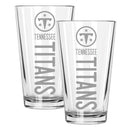 2pk 16oz Pint Glass Pinnacel Design | Tennessee Titans