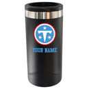 12oz Personalized Black Stainless Steel Slim Can Holder | Tennessee Titans