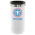 12oz Personalized White Stainless Steel Slim Can Holder | Tennessee Titans