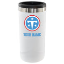 12oz Personalized White Stainless Steel Slim Can Holder | Tennessee Titans