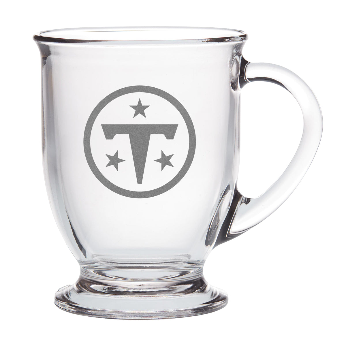 16oz Etched Café Glass Mug | Tennessee Titans