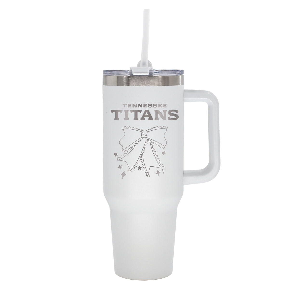  Titans 40oz Bow White Stainless Steel Colossal Tumbler 