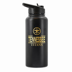 32 oz Stainless Steel Water Bottle with Gold Etched Classic Crew Team Design, Tennessee Titans