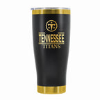 24 oz Stainless Steel Tumbler with Gold Accents & Etched Classic Crew Team Design, Tennessee Titans