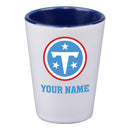 2oz Inner Color Personalized Ceramic Shot | Tennessee Titans