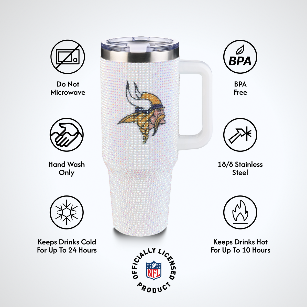 40oz Bling Collosal Tumbler | Minnesota Vikings