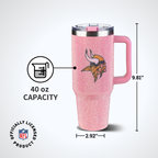 40oz Pink Bling Game Day Tumbler I | Minnesota Vikings
