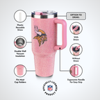 40oz Pink Bling Game Day Tumbler I | Minnesota Vikings