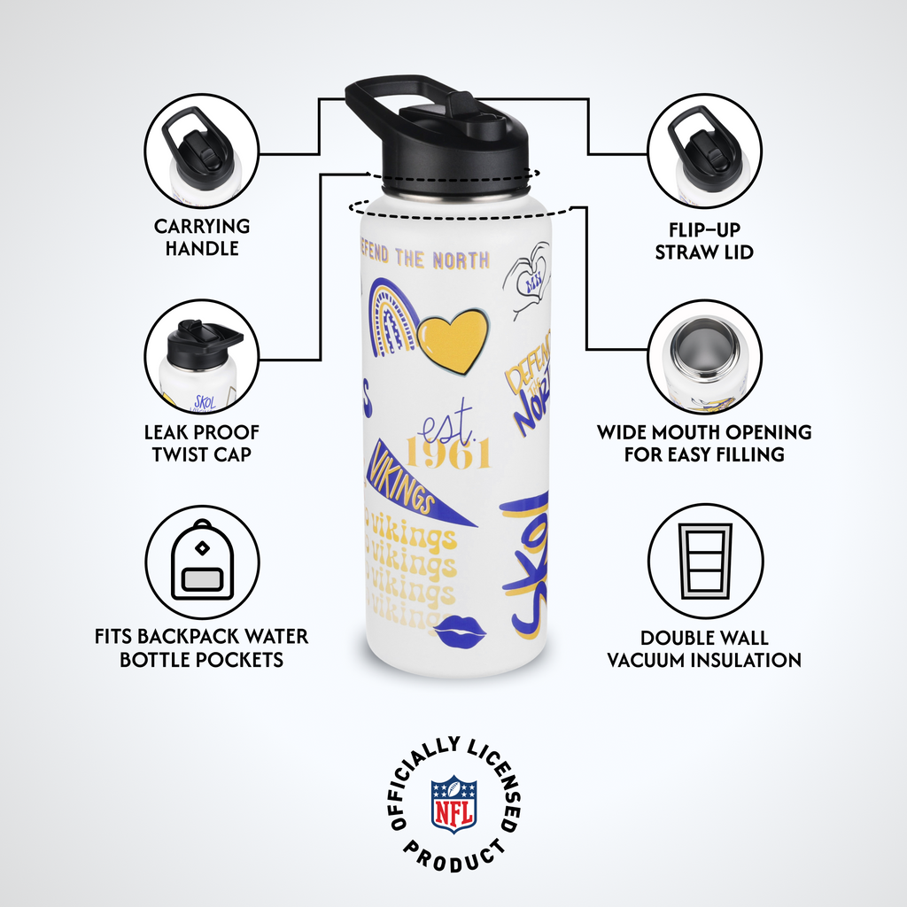 34oz Team Spirit Water Bottle I | Minnesota Vikings