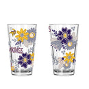 2pk 16oz Pint Glass, DP, Flowers | Minnesota Vikings