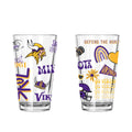 2pk 16oz Pint Glass, DP, Loco Design | Minnesota Vikings