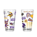 2pk 16oz Pint Glass, DP, Loco Design | Minnesota Vikings