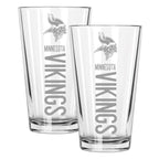2pk 16oz Pint Glass Pinnacel Design | Minnesota Vikings