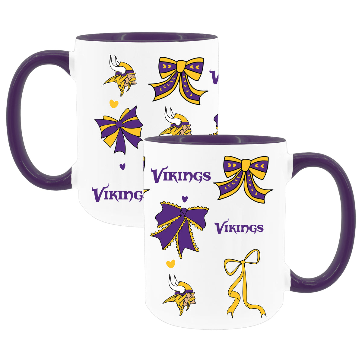  Vikings 2pk 15oz Bow Coffee Mug 