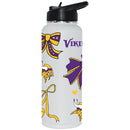  Vikings 34oz Bow White Quencher Water Bottle 
