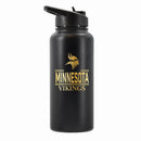32 oz Stainless Steel Water Bottle with Gold Etched Classic Crew Team Design, Minnesota Vikings