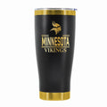 24 oz Stainless Steel Tumbler with Gold Accents & Etched Classic Crew Team Design, Minnesota Vikings
