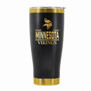24 oz Stainless Steel Tumbler with Gold Accents & Etched Classic Crew Team Design, Minnesota Vikings