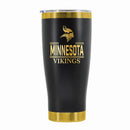 24 oz Stainless Steel Tumbler with Gold Accents & Etched Classic Crew Team Design, Minnesota Vikings