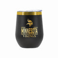 12 oz Stainless Steel Wine Tumbler with Gold Etched Classic Crew Team Design, Minnesota Vikings