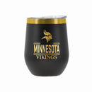 12 oz Stainless Steel Wine Tumbler with Gold Etched Classic Crew Team Design, Minnesota Vikings