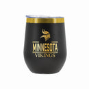 12 oz Stainless Steel Wine Tumbler with Gold Etched Classic Crew Team Design, Minnesota Vikings