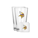 2 Pack Pint and Coasters Set | Minnesota Vikings