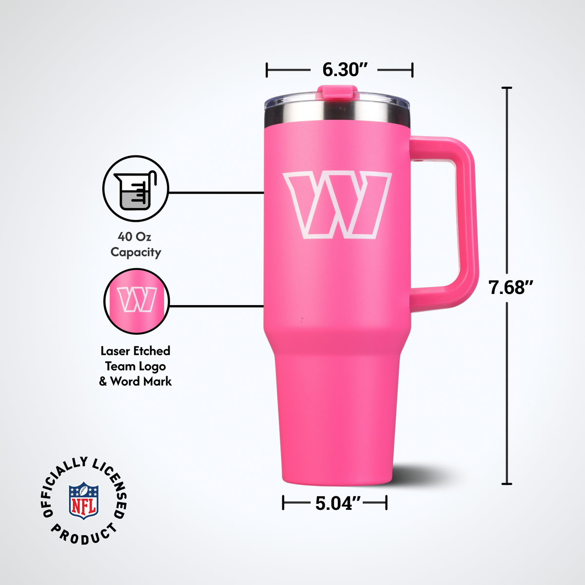 40oz Pink Game Day Tumbler I | Washington Commanders