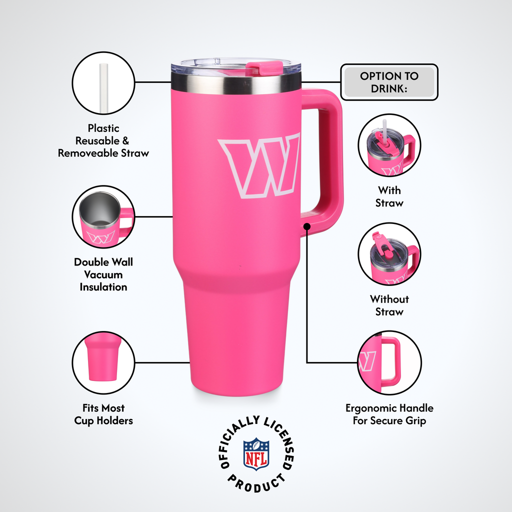 40oz Pink Game Day Tumbler I | Washington Commanders