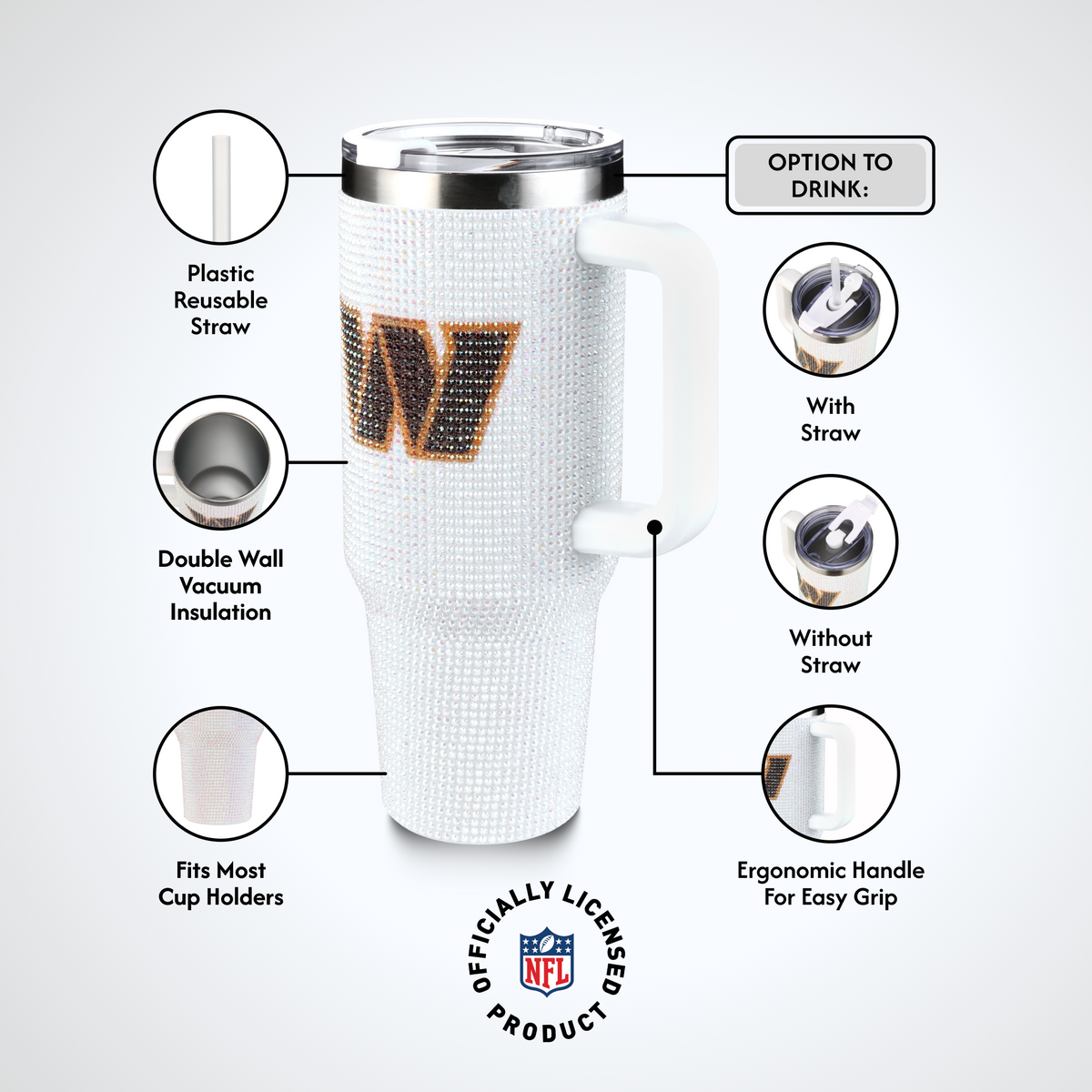 40oz Bling Collosal Tumbler | Washington Commanders