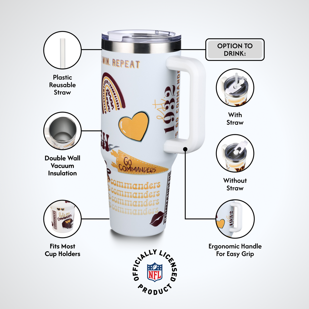 40oz Team Spirit Game Day Tumbler I | Washington Commanders